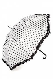 Black And White Umbrella Drawing 50s Pretty Raindots Out Of The Sky Umbrella White And Black Polkadot Umbrella Black Umbrella Polka Dots