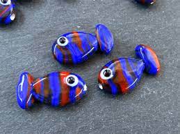 3 Glass Fish Beads Good Luck Bead Evil Eye Amulet Murano - Etsy