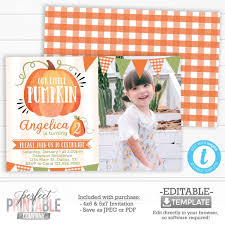 Pumpkin Patch Birthday Invitation, Fall Pumpkin Birthday Invite, Autumn  Pumpkin Birthday Invitation, Pumpkin Themed Birthday Party 1013