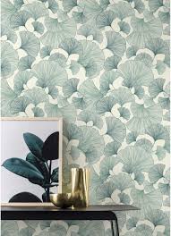Papier Peint Vinyle Sur Intisse Motif Gingko Vert Rasch Papier Peint Vinyle Papier Peint Deco Papier Peint