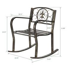 Shop oakland living mississippi bronze metal frame rocking chair(s) with antique bronze woven seat in the patio chairs department at lowe's.com. Mecedora Interior Exterior Patio Balcon De Hierro Fundido Con Diseno De Flor De Lis Ebay
