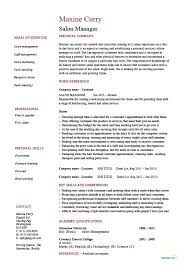 Salon Manager Resume Hairdresser Job Description Example Template Facial Colour Customer