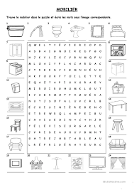 Mobilier Mots Croises Francais Fle Fiches Pedagogiques