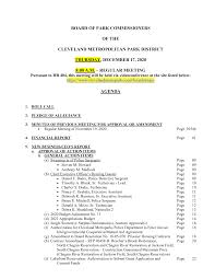Https Www Clevelandmetroparks Com Getmedia Ac751458 E9e1 423e B53e 7100e70cf9e3 12 17 20 Agenda Pdf Ashx