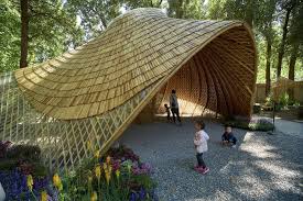 Swirling Cloud Bulletin Pavilion For Bjfu Garden Festival By Sup Atelier Rtf Rethinking The Future In 2020 Bamboo Building Bamboo Structure Bamboo Architecture