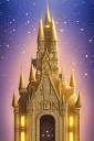 Gran castillo real de oro de alta definición con purpurina de 8 ...