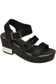 Black Three Strap Platform Sandals With Silver Trim In Eee Fit 4eee 5eee 6eee 7eee 8eee 9eee Wide Fit Sandals Platform Sandals Black Platform Sandals