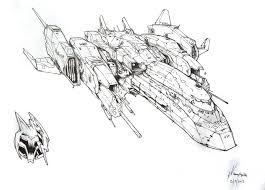 A Very Nice Detailed Lineart Drawing Of A Spaceship Concept By Artist Henry Luai Sang Lun Ngaihte Spacecraft Spaceship Drawing Sci Fi Concept Art