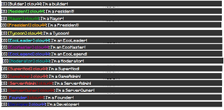 There are six ranks available to players in the survival server: Suggestion Rank Colour Changes Ecocitycraft Top Minecraft Economy Servers