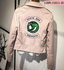 Riverdale Southside Leather Serpents Pink Black Women Pu Coat Jacket Weargg Leather Jackets Women Pu Leather Jacket Jackets For Women