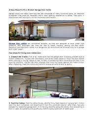 Check spelling or type a new query. 4 Easy Steps To Fix A Broken Garage Door Cable