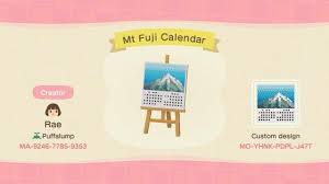 Made A Mt Fuji Calendar Saw It Elsewhere Online But Couldn T Find The Qr Code Acqr Animal Crossing New Animal Crossing Animal Crossing Game