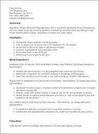 Usual work activities listed on a university lecturer resume are teaching courses, assigning papers, checking student work, conducting examinations, publishing in academic publications. College Admissions Rep Templates Myperfectresume