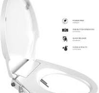 Toilet Seat Bidet Seat with Self Cleaning Dual Nozzles Non electric  Separated Rear & Feminine Cleaning Natural Water Spray, soft close toilet  ...