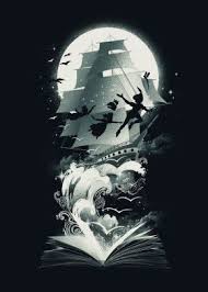 Book Of Adventure In Neverland Metal Poster Dan Fajardo Displate In 2021 Peter Pan Wallpaper Disney Wallpaper Peter Pan Art