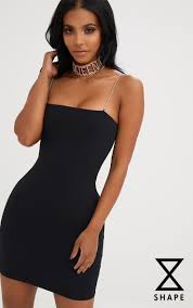 Shape Black Diamante Strap Bodycon Dress Hot Bodycon Dresses Tight Dresses Fashion