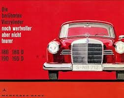 Mercedes Benz The Famous 4 Cylinder Vintage Poster Art Print Retro Style Vintage German Car Auto Advertising Free Us Post Low Eu Postage