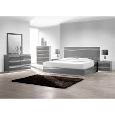 Shop the longest standard bed size at macy's. Best Master Leon 5 Piece Poplar Wood Cal King Bedroom Set In Gray High Gloss Leonck5
