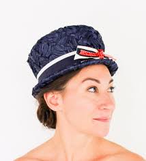 1960s Navy Woven Hat 60s Navy Woven Raffia Hat Navy Woven Bucket Hat Jackie  O Frederick & Nelson Seattle