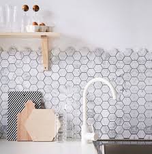 hexagon tile backsplash kitchen