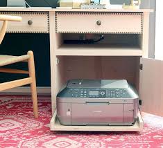 Home Office Hacks Sneaky Strategies For Hiding A Clunky Printer Printer Storage Printer Cabinet Home Office Furniture