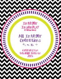 Integer Insanity A Yahtzee Game Math Integers Teaching Integers Interactive Math Journals
