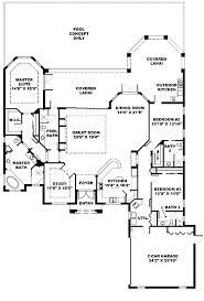 Ranch Kitchen In Front Front Kitchen Mediterranean Home Hwbdo68775 Florida House Plan Fr Mediterranean Style House Plans Florida House Plans House Plans