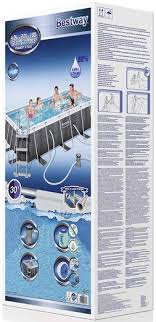 Detachable Rectangular Tubular Pool Bestway Power Steel Rattan With Water Treatment Plant 412x201x122 Cm Brycus
