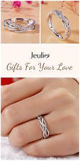 Check This Out From Jeulia Jeulia Intertwined Sterling Silver Women S Band In 2021 Unique Engagement Rings Rose Gold Silver Rings With Stones Unique Engagement Rings