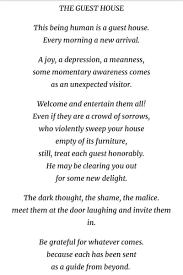 Copyright 1997 by coleman barks. Francheska On Twitter The Guest House Poem By Rumi Is One Of The Things To Read On My List