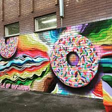 Donut Anyone A Splash Of Colour Behind Eaton Mall In Oakleigh So Apt For This Neighbourhood Where St Gerrys Rubs Elbows Street Art Color Splash Graffiti Art