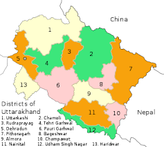 Satellite image of delhi, india and near destinations. List Of Districts Of Uttarakhand Wikipedia