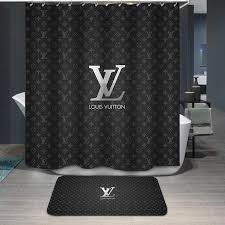 Black White Backdrop Louis Vuitton Shower Curtain Gojeek Custom Shower Curtains Luxury Shower Curtain Custom Shower