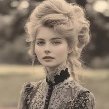 Hazel Drew the 20 years old young beautiful young woman with blonde hair in  Pompadour hair style of