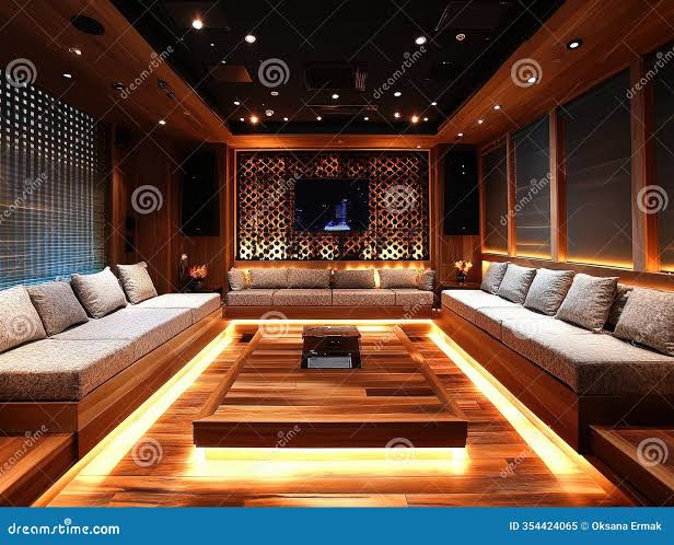 A World-class Karaoke Room Offering a Premium Experience with  State-of-the-art Sound Stock Image - Image of sound, color: 354424065