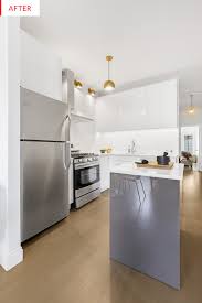 Before After A Brooklyn Kitchen Brightens Up White Kitchen Remodeling Kitchen Remodel Kitchen Renovation