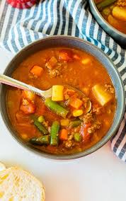 You can see more soup recipes here! Thick Hearty Vegetable Beef Soup Is Full Of Ground Beef Tasty Vegetables A Delicious Broth And Shortcuts To Beef Soup Recipes Beef Soup Vegetable Beef Soup