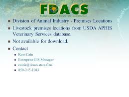 Division Of Animal Industry Premises Locations Livestock