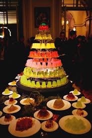 Instead Of Cake Why Not Fancy Jello Shots These Are From A Wedding In England Made By Bompass Wedding Cake Alternatives Wedding Jello Shots Cake Structure