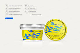 Yogurt Cup Mockup 200g Yogurt Cups Yogurt Packaging Mockup