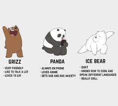 Three bears try to fit in and make friends with the residents surrounding their cave in this animated comedy. We Bare Bears On Twitter Which Bear Describes You As A Person Webarebears