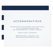 Simple Navy White Hotel Accommodation Enclosure Card Zazzle Com Accommodations Card Striped Wedding Invitations Simple Wedding Invitations