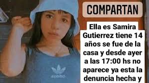 Personas perdidas: buscan a Samira en Virrey del Pino