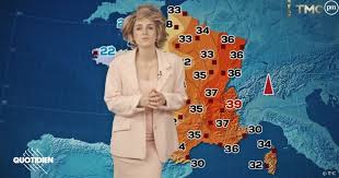 Sa romance avec efira, philippe lucas épouse une jeune nageuse, richard bohringer lutte évelyne dhéliat, la plus célèbre miss météo, partage la vie de philippe depuis 45 ans. Canicule Alison Wheeler Se Prend Pour Evelyne Dheliat Dans Quotidien Puremedias