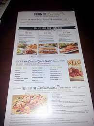 The available foods have been prepared. Pronto Lunch Menu Picture Of Olive Garden Lincolnwood Tripadvisor