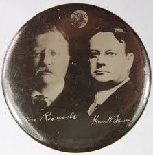 Theodore Roosevelt Hiram Johnson Jugate Button 1912 Teddy Roosevelt Hiram Campaign Buttons