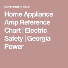 Home Appliance Amp Reference Chart Electric Safety