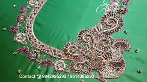 Grand Bridal Peacock Blouse Aari Work Peacock Design Sri Aari Creatives Bridal Designs 27 Youtube These heavy work blouses use skilled craftsmen to add thread and stonework details on fabric with help of a frame, needle and silky thread. grand bridal peacock blouse aari work peacock design sri aari creatives bridal designs 27