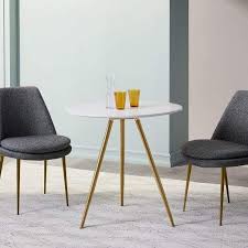 Wren Bistro Table White Quartz Contemporary Dining Table Bistro Table Round Back Dining Chairs