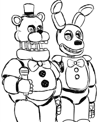 Printable golden freddy fnaf coloring page. F Naf 1 Golden Freddy Coloring Pages Page 1 Line 17qq Com Coloring Home